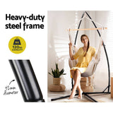 darrahopens Furniture > Outdoor Gardeon Outdoor Hammock Chair with Steel Stand Hanging Hammock with Pillow Cream