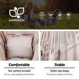 darrahopens Furniture > Outdoor Gardeon Outdoor Hammock Chair with Steel Stand Hanging Hammock with Pillow Cream