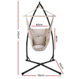 darrahopens Furniture > Outdoor Gardeon Outdoor Hammock Chair with Steel Stand Hanging Hammock with Pillow Cream