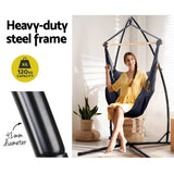 darrahopens Furniture > Outdoor Gardeon Outdoor Hammock Chair with Steel Stand Hanging Hammock with Pillow Grey