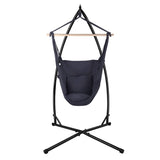 darrahopens Furniture > Outdoor Gardeon Outdoor Hammock Chair with Steel Stand Hanging Hammock with Pillow Grey
