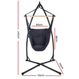 darrahopens Furniture > Outdoor Gardeon Outdoor Hammock Chair with Steel Stand Hanging Hammock with Pillow Grey