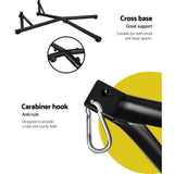 darrahopens Furniture > Outdoor Gardeon Outdoor Hammock Chair with Steel Stand Tassel Hanging Rope Hammock Grey