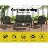 Darrahopens Furniture > Outdoor Gardeon Outdoor Lounge Setting Garden Patio Furniture Textilene Sofa Table Chair