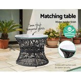 darrahopens Furniture > Outdoor Gardeon Outdoor Lounge Setting Papasan Chairs Table Patio Furniture Wicker Black
