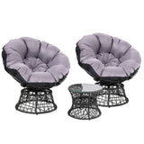 darrahopens Furniture > Outdoor Gardeon Outdoor Lounge Setting Papasan Chairs Table Patio Furniture Wicker Black