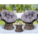 darrahopens Furniture > Outdoor Gardeon Outdoor Lounge Setting Papasan Chairs Table Patio Furniture Wicker Brown