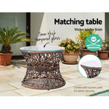 darrahopens Furniture > Outdoor Gardeon Outdoor Lounge Setting Papasan Chairs Table Patio Furniture Wicker Brown