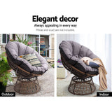 darrahopens Furniture > Outdoor Gardeon Outdoor Lounge Setting Papasan Chairs Table Patio Furniture Wicker Brown