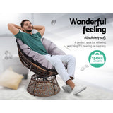 darrahopens Furniture > Outdoor Gardeon Outdoor Lounge Setting Papasan Chairs Table Patio Furniture Wicker Brown