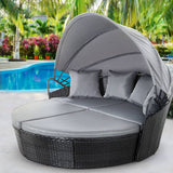 darrahopens Furniture > Outdoor Gardeon Outdoor Lounge Setting Patio Furniture Sofa Wicker Garden Rattan Set Day Bed Black