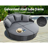 darrahopens Furniture > Outdoor Gardeon Outdoor Lounge Setting Patio Furniture Sofa Wicker Garden Rattan Set Day Bed Black