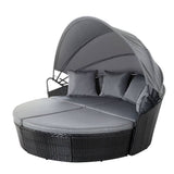 darrahopens Furniture > Outdoor Gardeon Outdoor Lounge Setting Patio Furniture Sofa Wicker Garden Rattan Set Day Bed Black