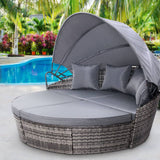 darrahopens Furniture > Outdoor Gardeon Outdoor Lounge Setting Patio Furniture Sofa Wicker Garden Rattan Set Day Bed Grey