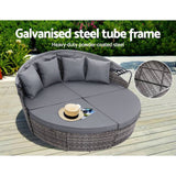 darrahopens Furniture > Outdoor Gardeon Outdoor Lounge Setting Patio Furniture Sofa Wicker Garden Rattan Set Day Bed Grey
