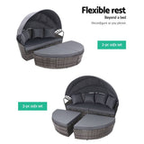 darrahopens Furniture > Outdoor Gardeon Outdoor Lounge Setting Patio Furniture Sofa Wicker Garden Rattan Set Day Bed Grey