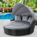 darrahopens Furniture > Outdoor Gardeon Outdoor Lounge Setting Sofa Patio Furniture Wicker Garden Rattan Set Day Bed Black