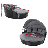 darrahopens Furniture > Outdoor Gardeon Outdoor Lounge Setting Sofa Patio Furniture Wicker Garden Rattan Set Day Bed Black