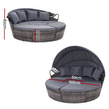 darrahopens Furniture > Outdoor Gardeon Outdoor Lounge Setting Sofa Patio Furniture Wicker Garden Rattan Set Day Bed Grey