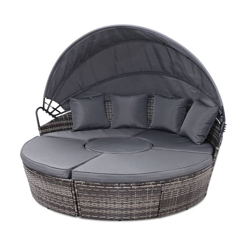 darrahopens Furniture > Outdoor Gardeon Outdoor Lounge Setting Sofa Patio Furniture Wicker Garden Rattan Set Day Bed Grey