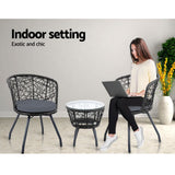 darrahopens Furniture > Outdoor Gardeon Outdoor Patio Chair and Table - Black