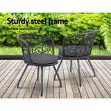 darrahopens Furniture > Outdoor Gardeon Outdoor Patio Chair and Table - Black