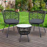 darrahopens Furniture > Outdoor Gardeon Outdoor Patio Chair and Table - Black