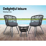 darrahopens Furniture > Outdoor Gardeon Outdoor Patio Chair and Table - Black