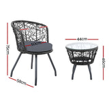darrahopens Furniture > Outdoor Gardeon Outdoor Patio Chair and Table - Black