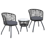 darrahopens Furniture > Outdoor Gardeon Outdoor Patio Chair and Table - Black