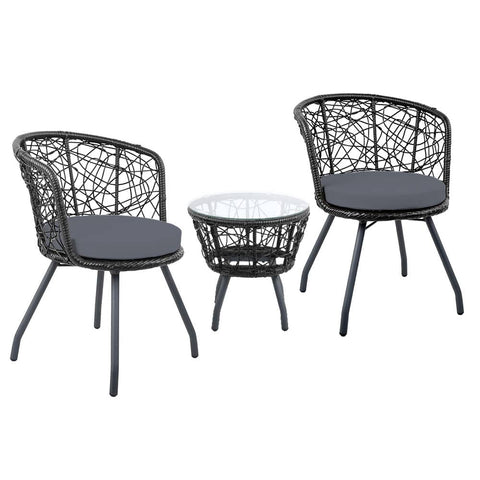 darrahopens Furniture > Outdoor Gardeon Outdoor Patio Chair and Table - Black