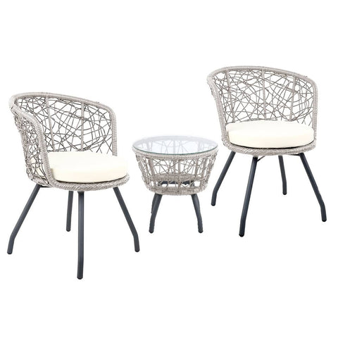 darrahopens Furniture > Outdoor Gardeon Outdoor Patio Chair and Table - Grey