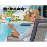 darrahopens Furniture > Outdoor Gardeon Outdoor Patio Furniture Recliner Chairs Table Setting Wicker Lounge 5pc Grey