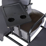 Darrahopens Furniture > Outdoor Gardeon Outdoor Patio Swing Chair 2 Seater Canopy Table Top Cup Holder Black