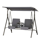 Darrahopens Furniture > Outdoor Gardeon Outdoor Patio Swing Chair 2 Seater Canopy Table Top Cup Holder Black