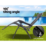darrahopens Furniture > Outdoor Gardeon Outdoor Portable Recliner - Grey
