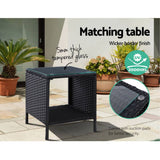 darrahopens Furniture > Outdoor Gardeon Outdoor Setting Recliner Chair Table Set Wicker lounge Patio Furniture Black