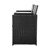 darrahopens Furniture > Outdoor Gardeon Outdoor Setting Wicker Loveseat Birstro Set Patio Garden Furniture Black