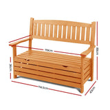 darrahopens Furniture > Outdoor Gardeon Outdoor Storage Bench Box Wooden Garden Chair 2 Seat Timber Furniture