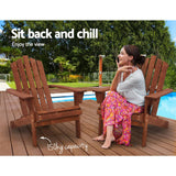 darrahopens Furniture > Outdoor Gardeon Outdoor Sun Lounge Beach Chairs Table Setting Wooden Adirondack Patio Brown Chair