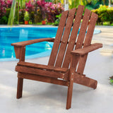 darrahopens Furniture > Outdoor Gardeon Outdoor Sun Lounge Beach Chairs Table Setting Wooden Adirondack Patio Brown Chair