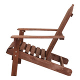 darrahopens Furniture > Outdoor Gardeon Outdoor Sun Lounge Beach Chairs Table Setting Wooden Adirondack Patio Brown Chair