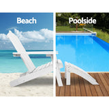 darrahopens Furniture > Outdoor Gardeon Outdoor Sun Lounge Beach Chairs Table Setting Wooden Adirondack Patio Chair