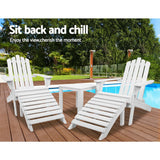 darrahopens Furniture > Outdoor Gardeon Outdoor Sun Lounge Beach Chairs Table Setting Wooden Adirondack Patio Chair
