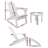 darrahopens Furniture > Outdoor Gardeon Outdoor Sun Lounge Beach Chairs Table Setting Wooden Adirondack Patio Chair