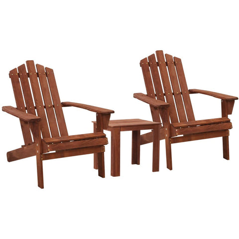darrahopens Furniture > Outdoor Gardeon Outdoor Sun Lounge Beach Chairs Table Setting Wooden Adirondack Patio Chair Brown