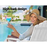 darrahopens Furniture > Outdoor Gardeon Outdoor Sun Lounge Beach Chairs Table Setting Wooden Adirondack Patio Chair Lounges