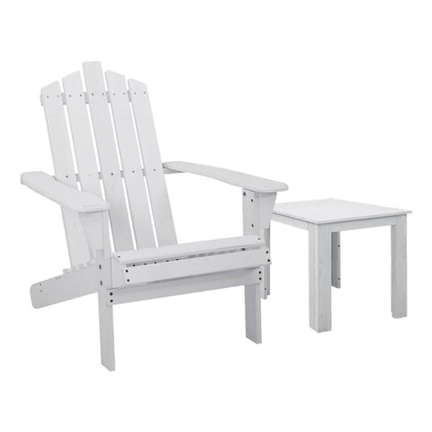 darrahopens Furniture > Outdoor Gardeon Outdoor Sun Lounge Beach Chairs Table Setting Wooden Adirondack Patio Chair Lounges