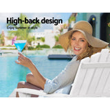 darrahopens Furniture > Outdoor Gardeon Outdoor Sun Lounge Beach Chairs Table Setting Wooden Adirondack Patio Chair White