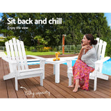 darrahopens Furniture > Outdoor Gardeon Outdoor Sun Lounge Beach Chairs Table Setting Wooden Adirondack Patio Chair White